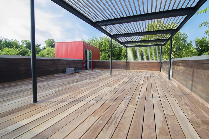 Austin Residential Roof With New Tpo Wooden Decking View Freetail Roofing
