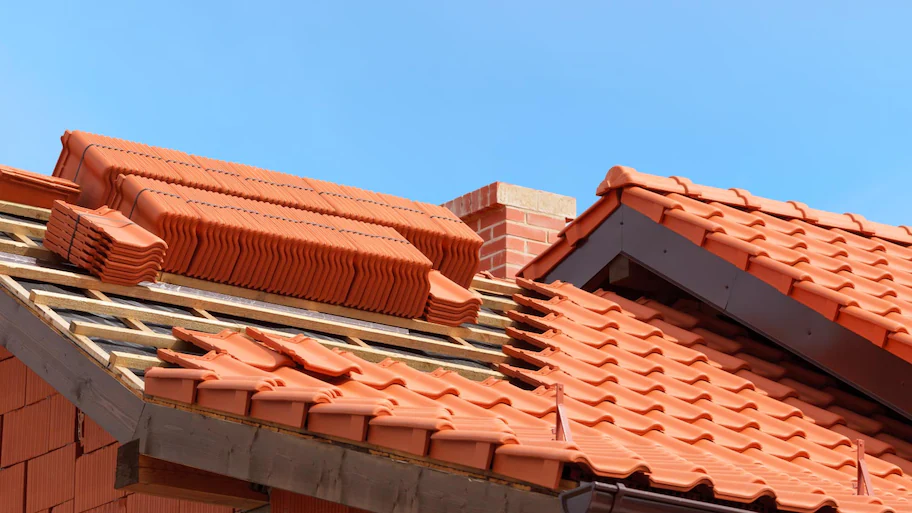 A tile roof.