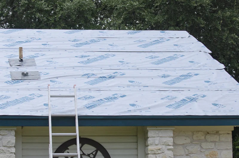 Shingle Roof Installation Company | Burnet, TX | Freetail Roofing Image of a house being prepared for underlayment installation in Burnet,TX | Freetail Roofing