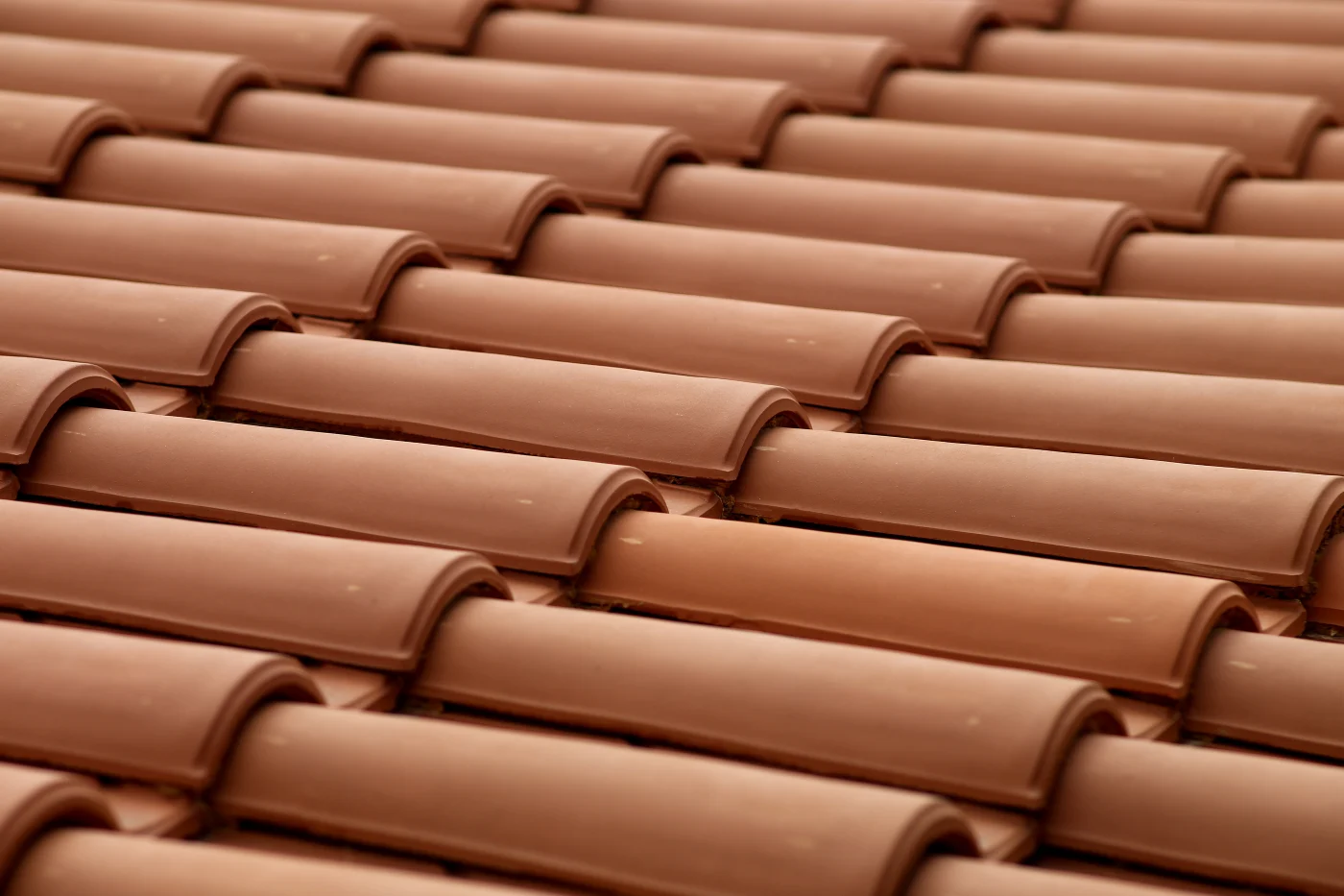 A close-up view of tiles on the roof of a house..